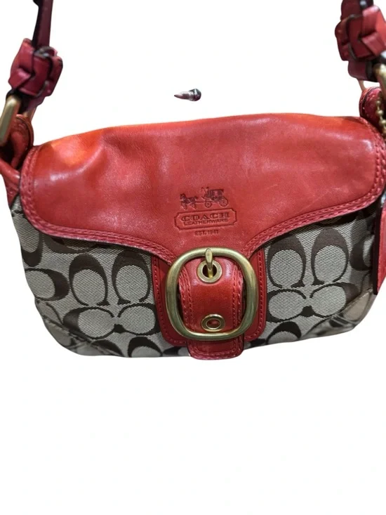 Coach Bleecker Signature Buckle Flap Bag Hobo - Picture 3 of 16